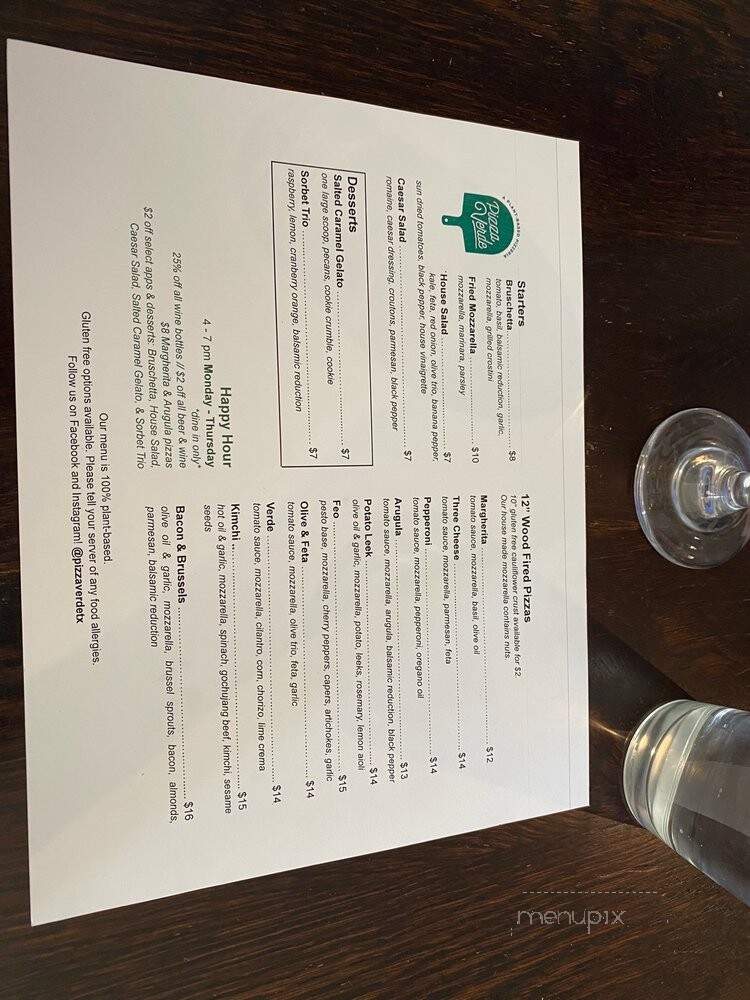 Pizza Verde - Fort Worth, TX menu_pic