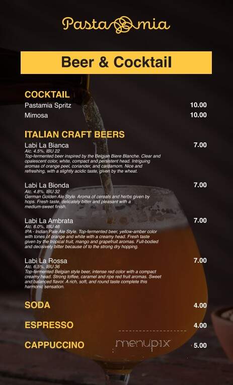 Pastamia - South Miami, FL menu_pic