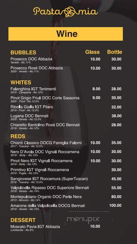 Pastamia - South Miami, FL menu_pic