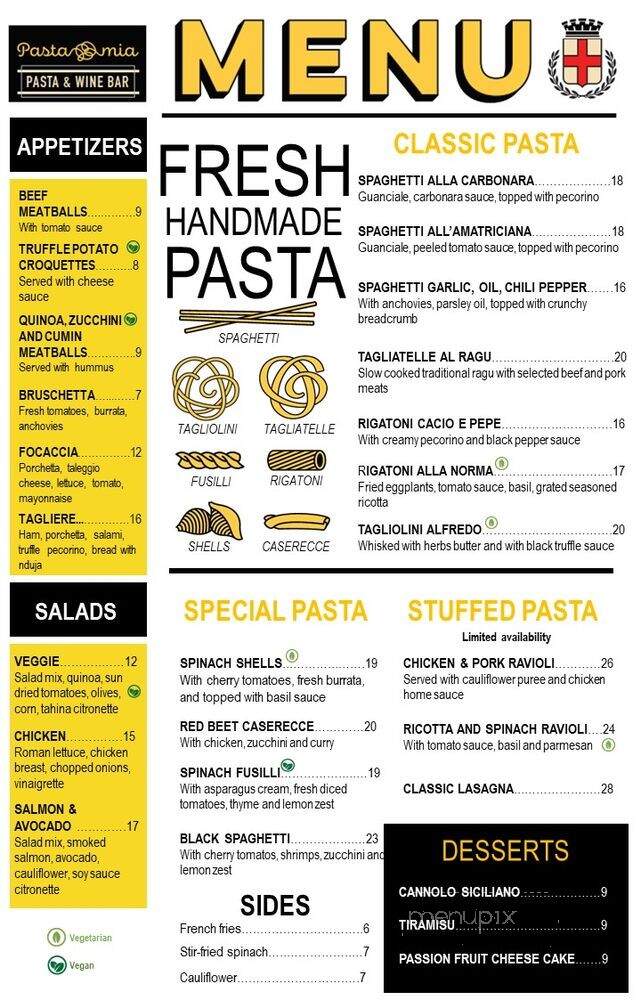 Pastamia - South Miami, FL menu_pic