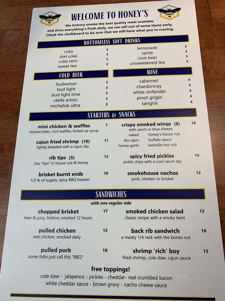 Honey's Bee Bee Que - Davenport, FL menu_pic