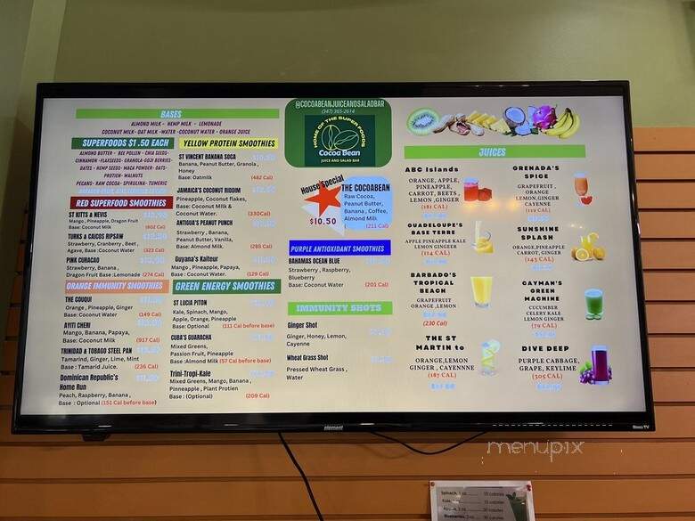 Cocoa Bean Juice and Salad Bar - Brooklyn, NY menu_pic