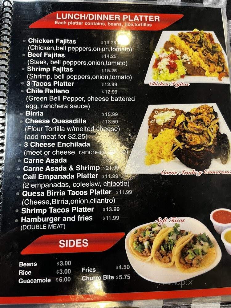 Cali Mex - Tarzana, CA menu_pic