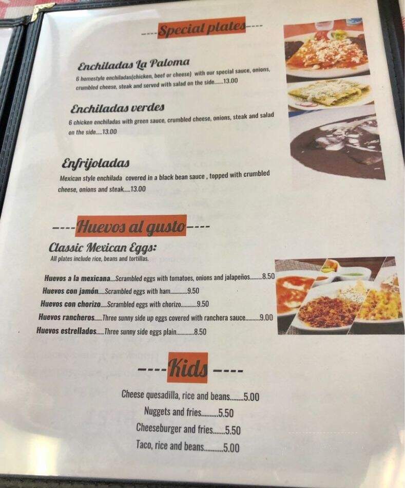 La Paloma Mexican Street Food - Elizabethtown, KY menu_pic