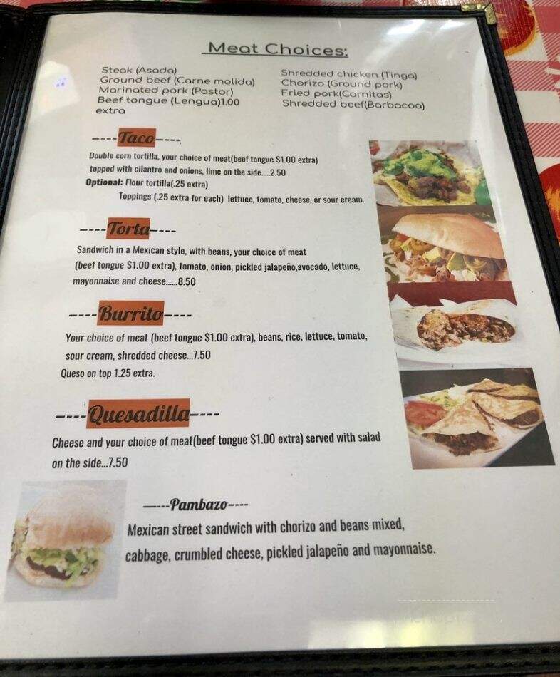 La Paloma Mexican Street Food - Elizabethtown, KY menu_pic