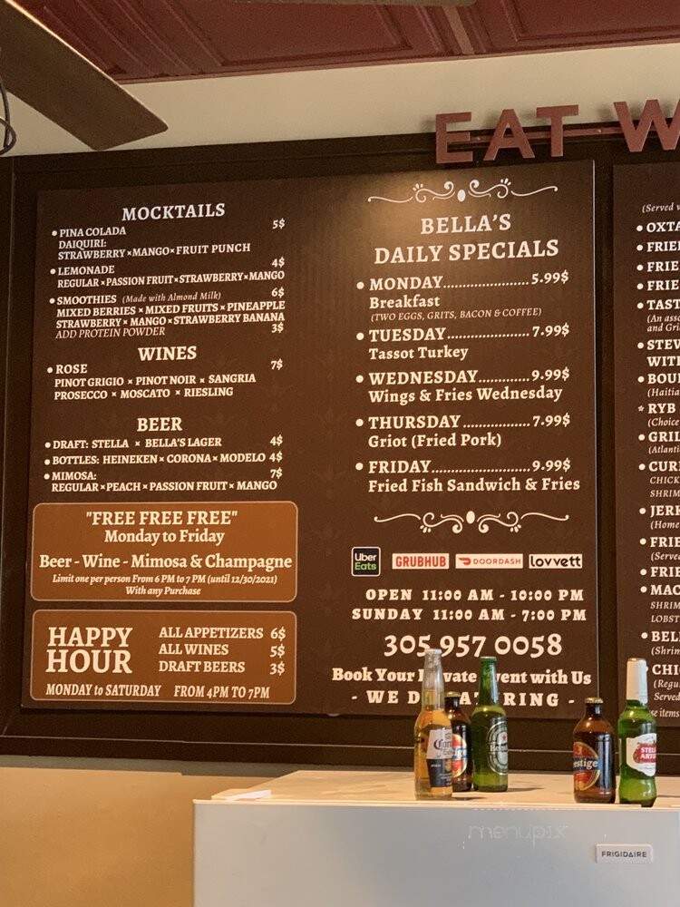 Bella's Latin & Caribbean Bistro - Miami Gardens, FL menu_pic