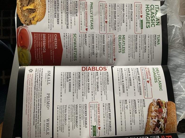PrimoHoagies - McMurray, PA menu_pic