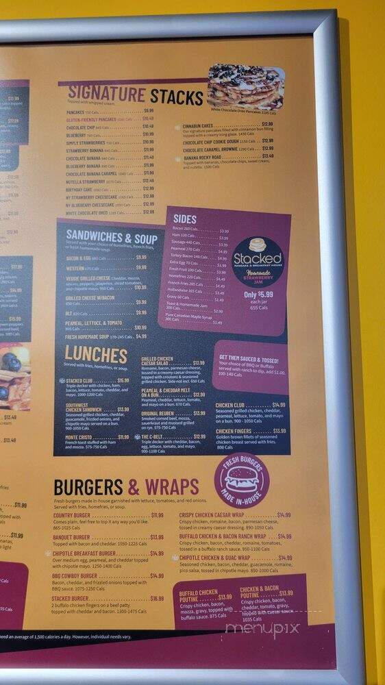 Stacked Pancake & Breakfast House - Newmarket, ON menu_pic
