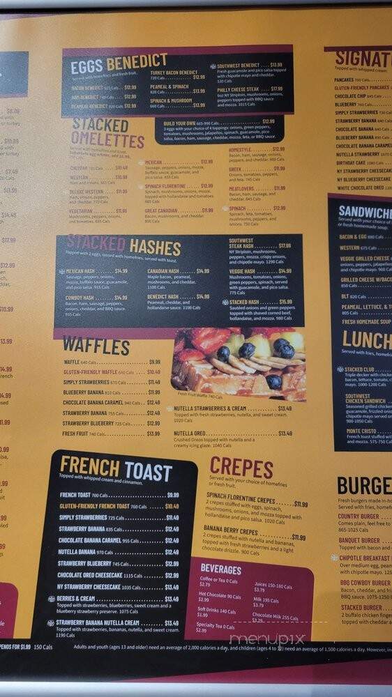 Stacked Pancake & Breakfast House - Newmarket, ON menu_pic