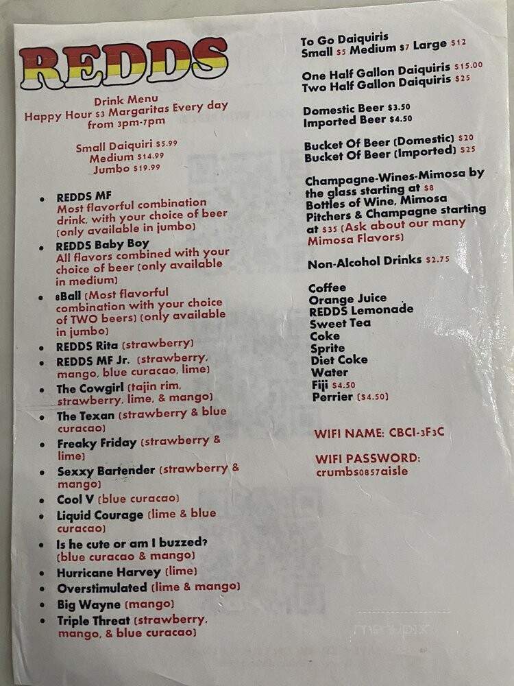 Redds - Houston, TX menu_pic