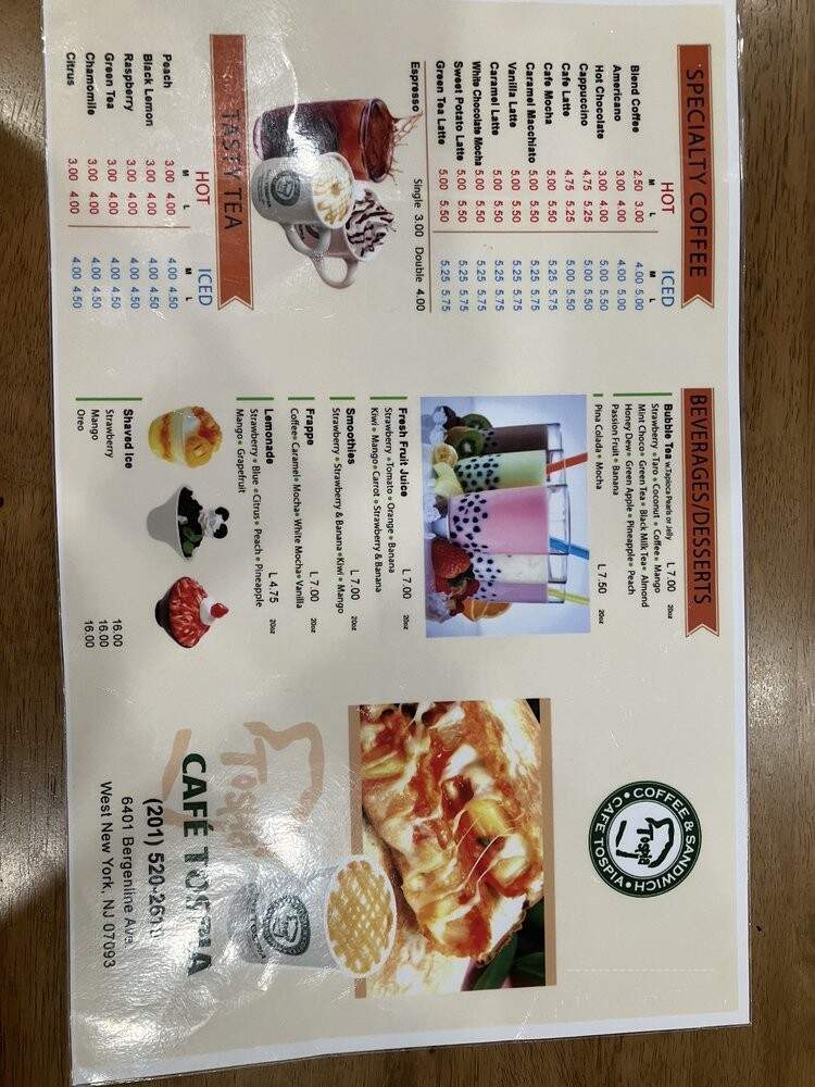 Cafe Tospia - West New York, NJ menu_pic