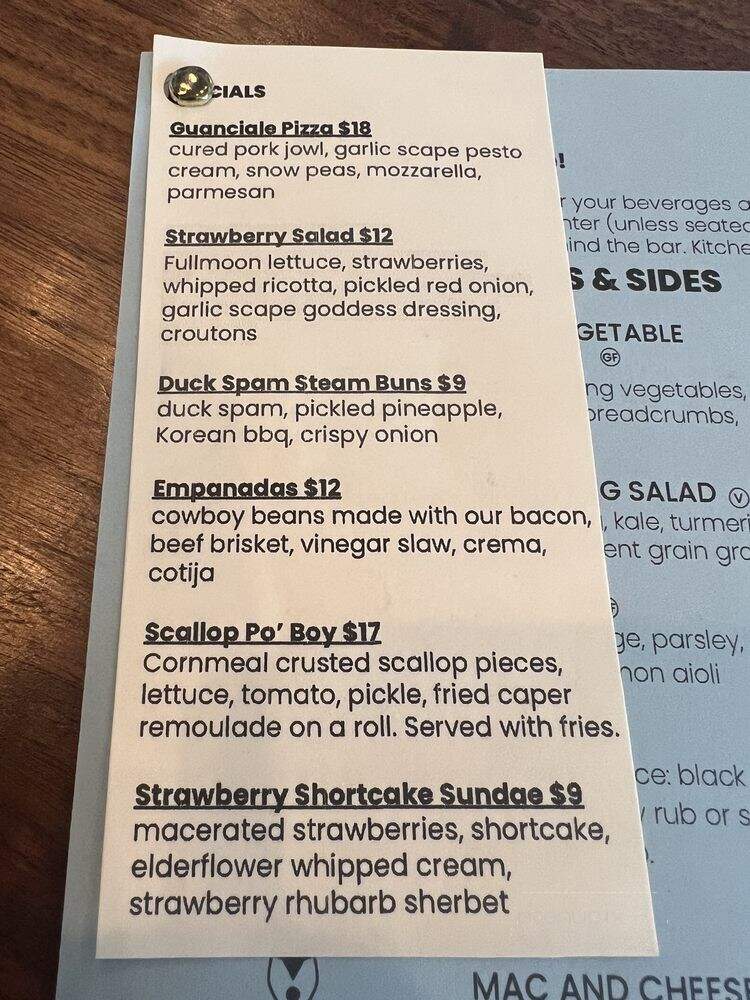 Strangebird - Rochester, NY menu_pic