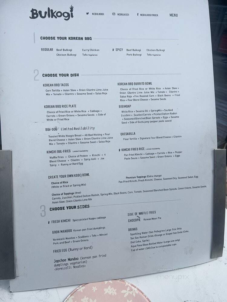 Bulkogi at Boxyard RTP - Durham, NC menu_pic