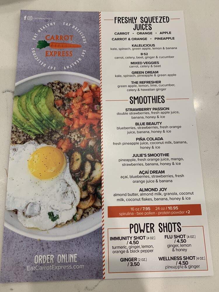 Carrot Express - Miami, FL menu_pic