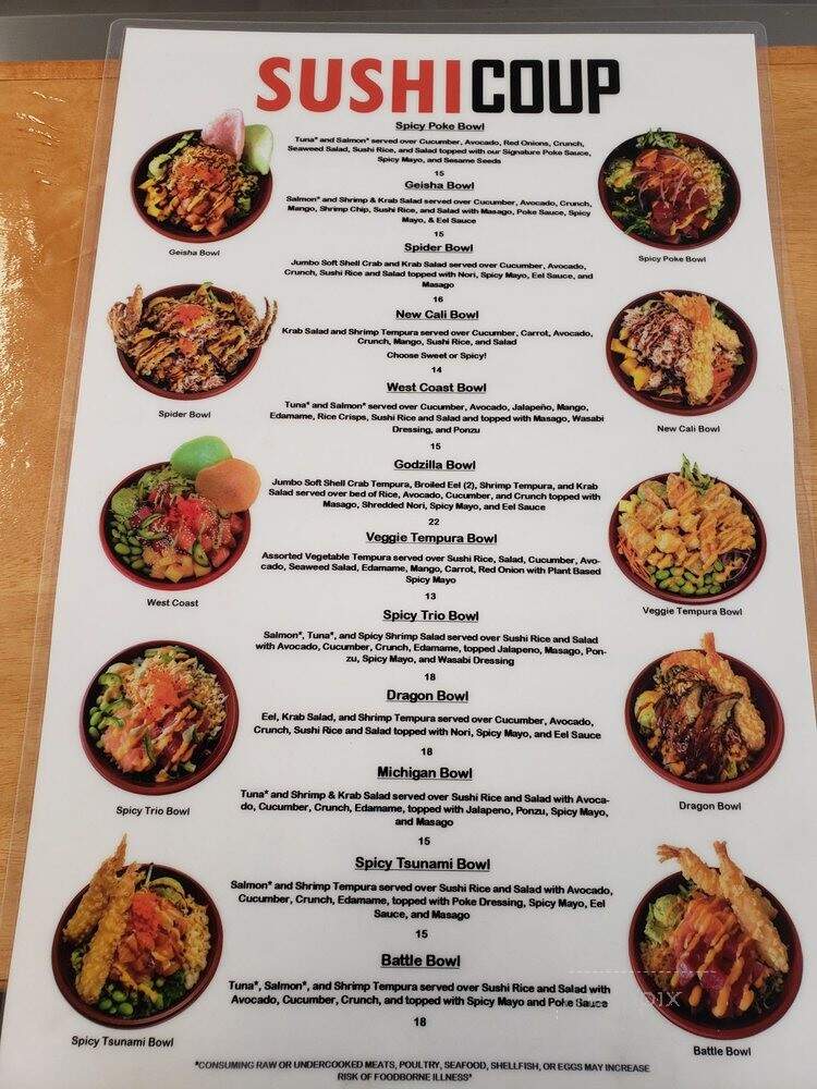 Sushi Coup - Madison Heights, MI menu_pic