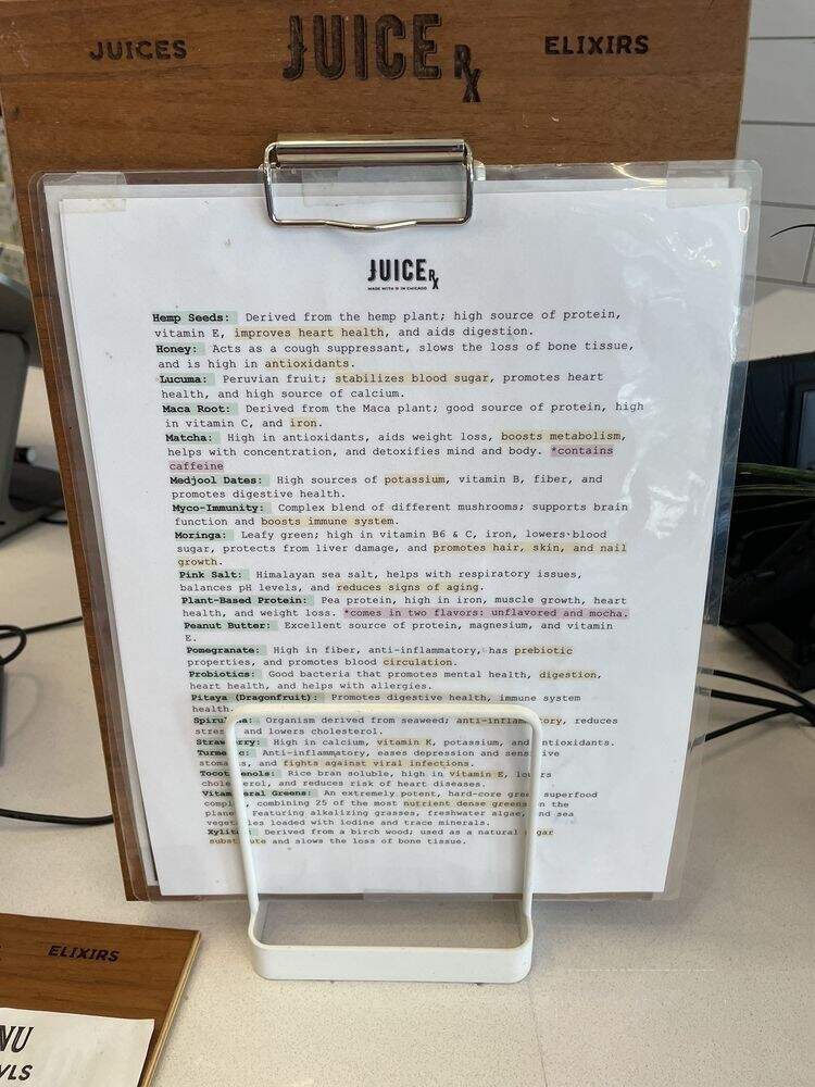 JuiceRx - Chicago, IL menu_pic