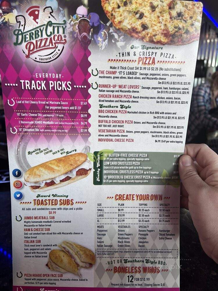 Derby City Pizza - Louisville, KY menu_pic