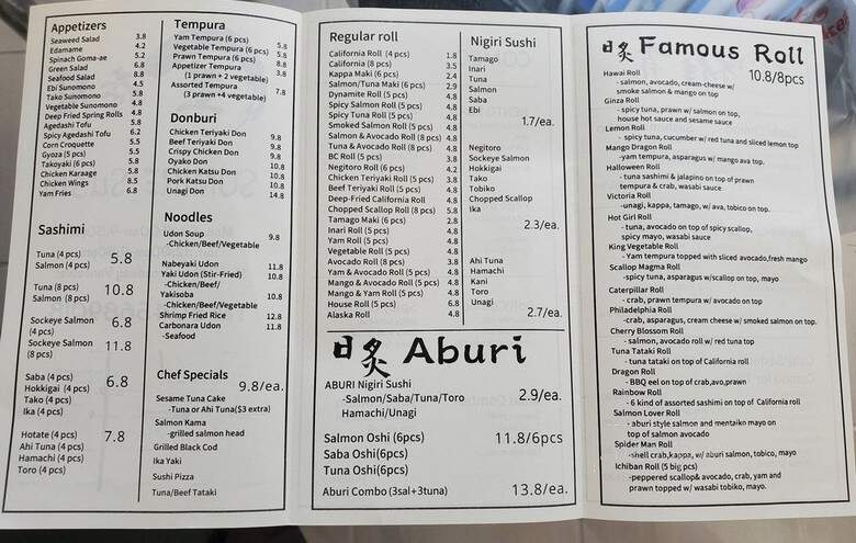 Sumire Sushi - Vancouver, BC menu_pic