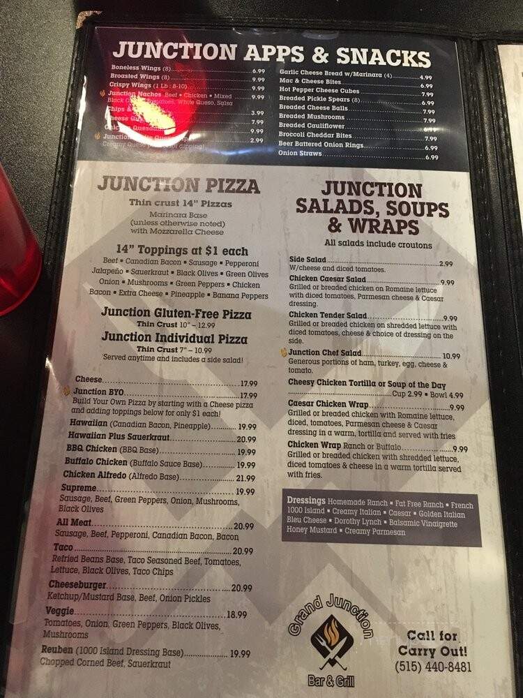 Grand Junction Bar & Grill - West Des Moines, IA menu_pic