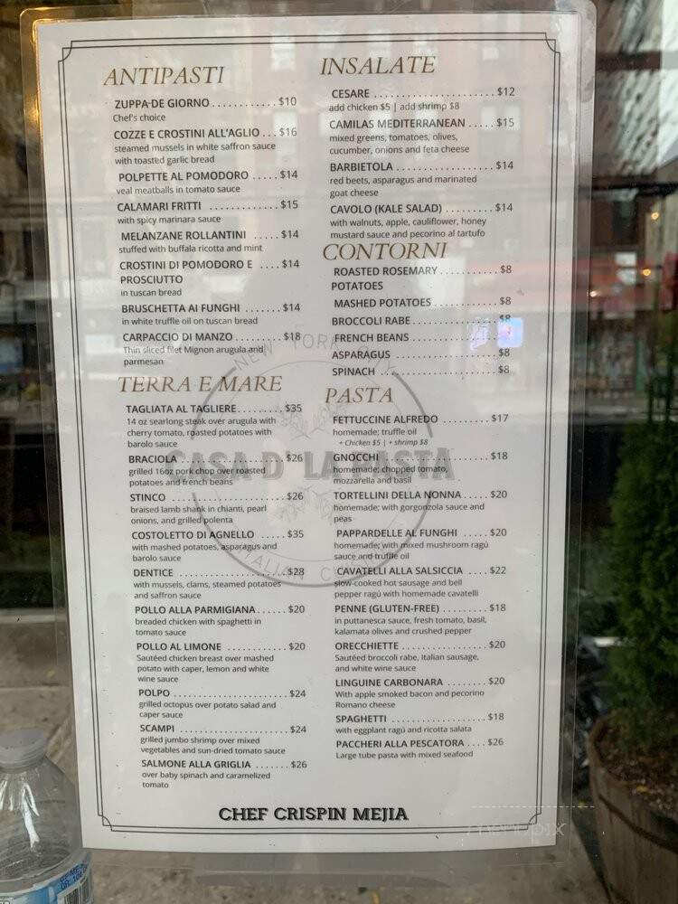 La Casa D'la Pasta - New York, NY menu_pic