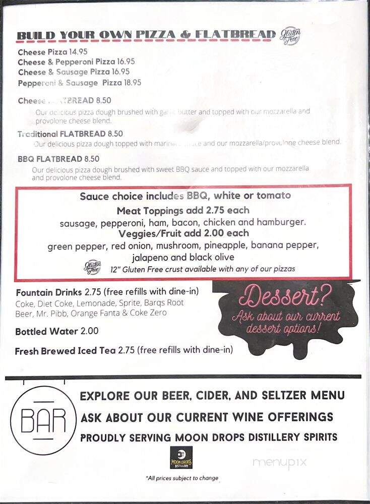 Denvers Garage Pizza & Brews - Fortville, IN menu_pic