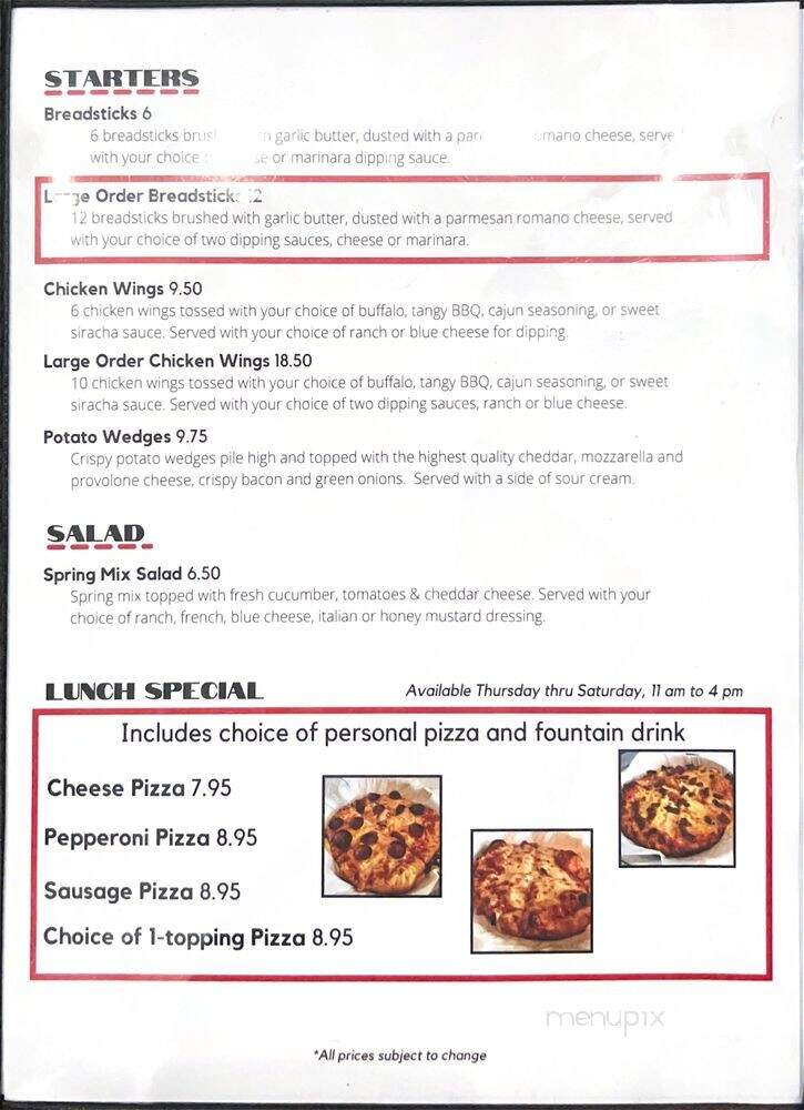 Denvers Garage Pizza & Brews - Fortville, IN menu_pic