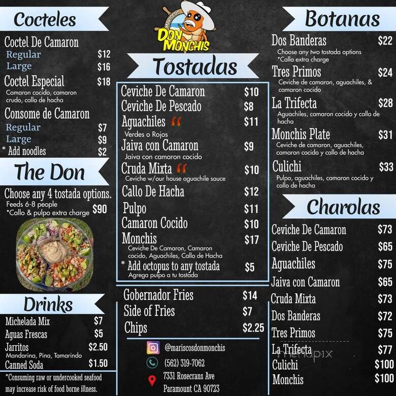 Mariscos Don Monchis - Paramount, CA menu_pic