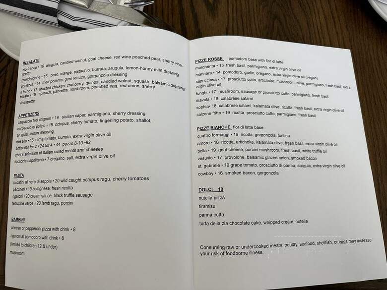 Il Forno - Nashville, TN menu_pic