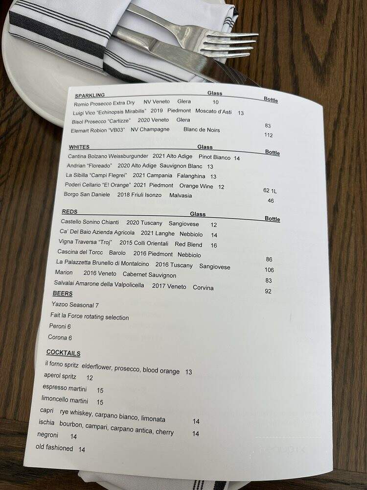 Il Forno - Nashville, TN menu_pic