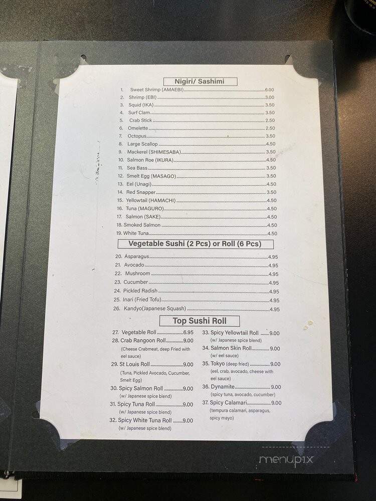 Top Sushi - St. Louis, MO menu_pic