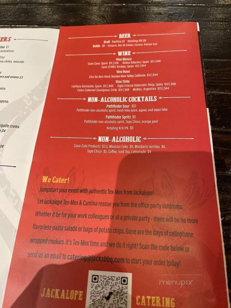 Jackalope Tex Mex & Cantina - Seattle, WA menu_pic