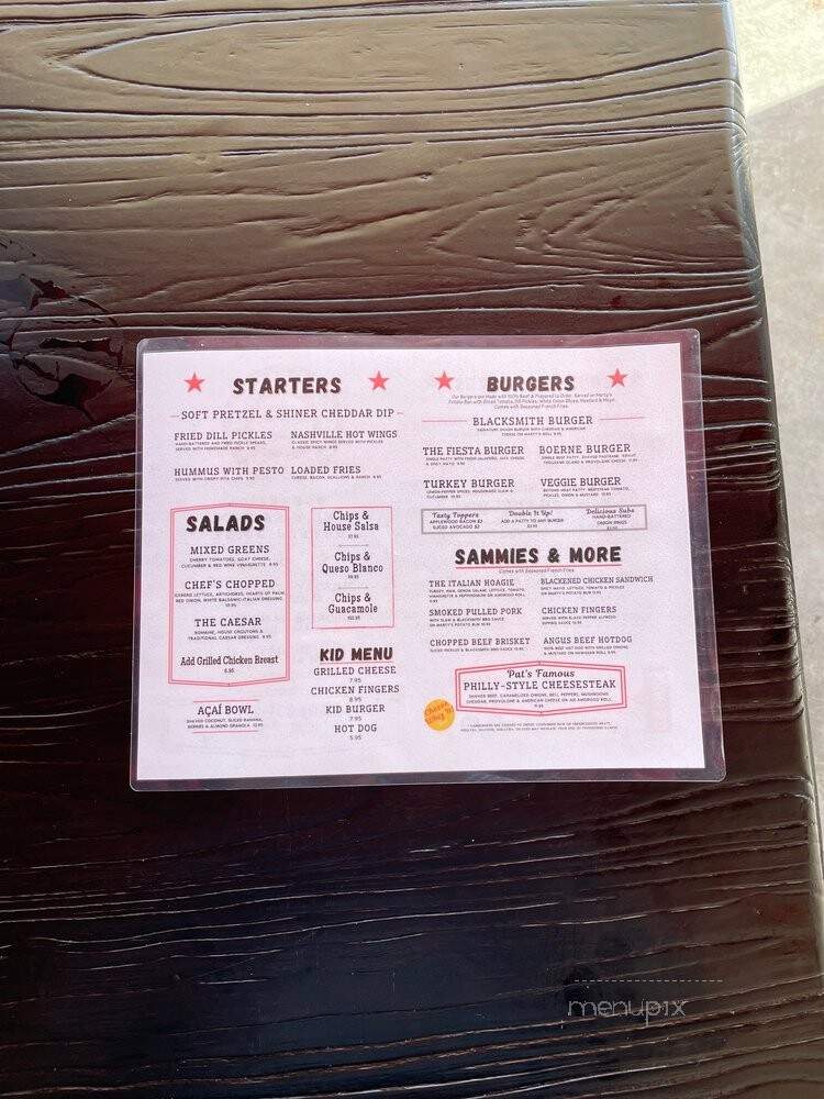Blacksmith Grill - Boerne, TX menu_pic