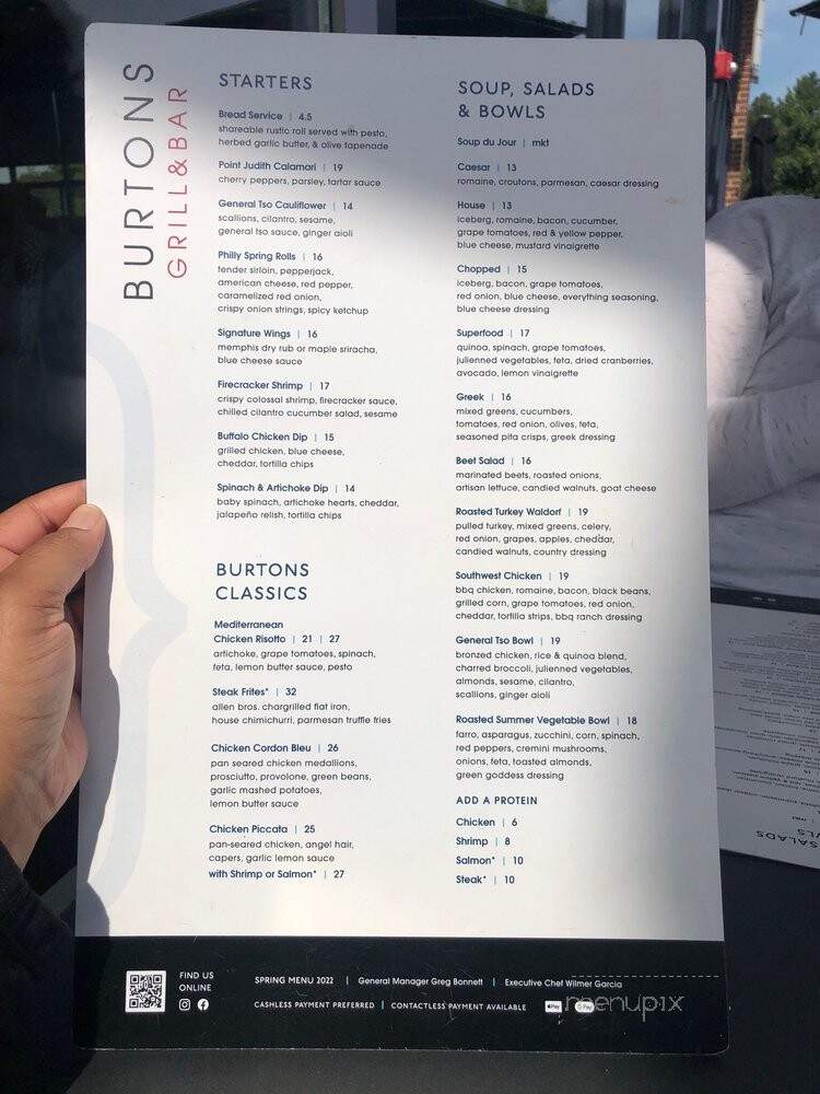 Burtons Grill & Bar - Lynnfield, MA menu_pic