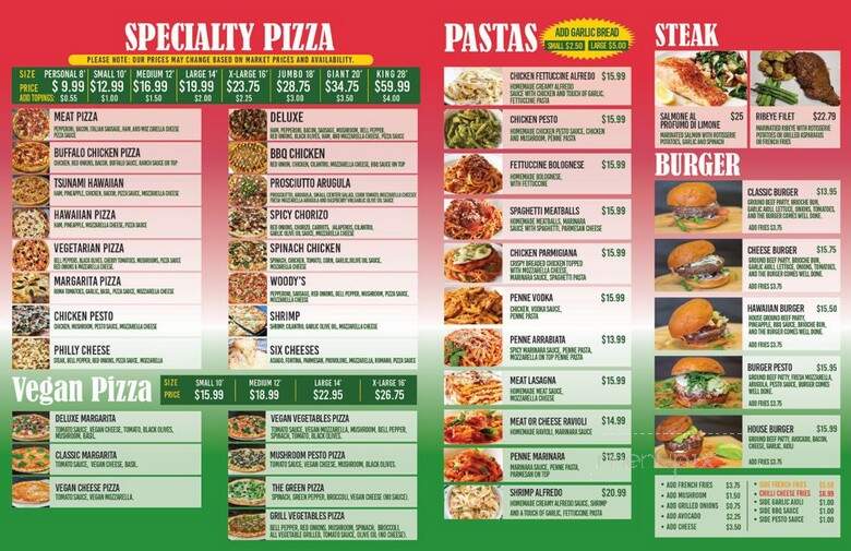 Alessandro's Pizza Italian Restaurant - San Fernando Valley, CA menu_pic