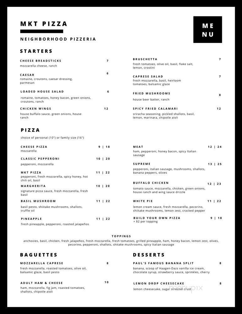 MKT Pizza - Houston, TX menu_pic