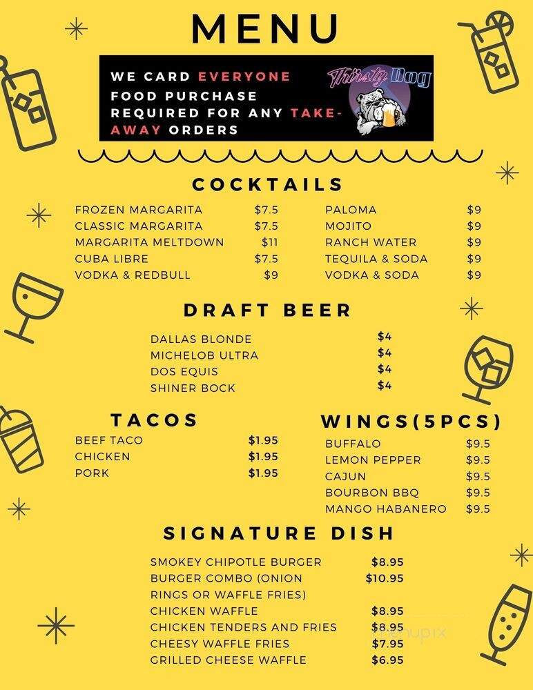 Thirsty Dog - Richardson, TX menu_pic