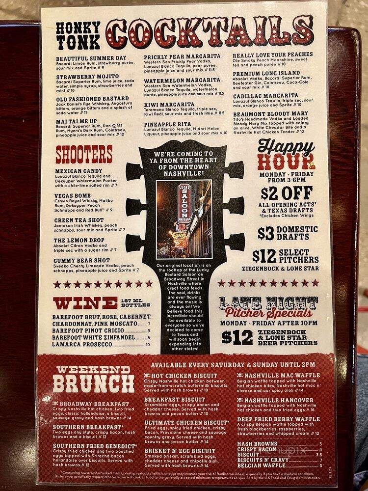 Nashville Hot Chicken Shack - Beaumont, TX menu_pic