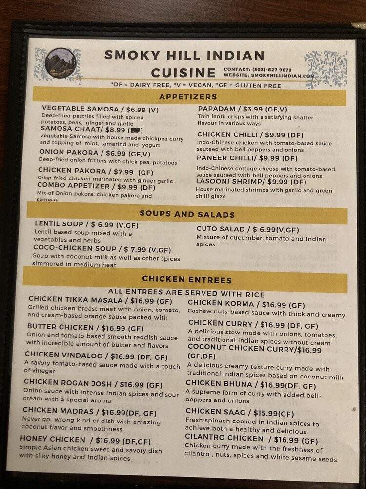 Smoky Hill Indian Cuisine - Aurora, CO menu_pic