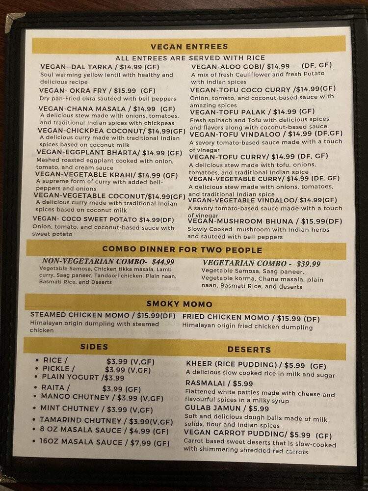 Smoky Hill Indian Cuisine - Aurora, CO menu_pic