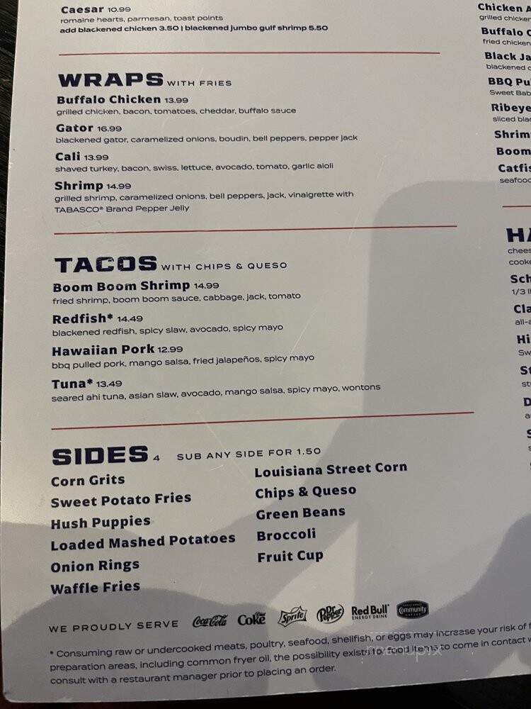 Walk-On's Sports Bistreaux - Birmingham, AL menu_pic