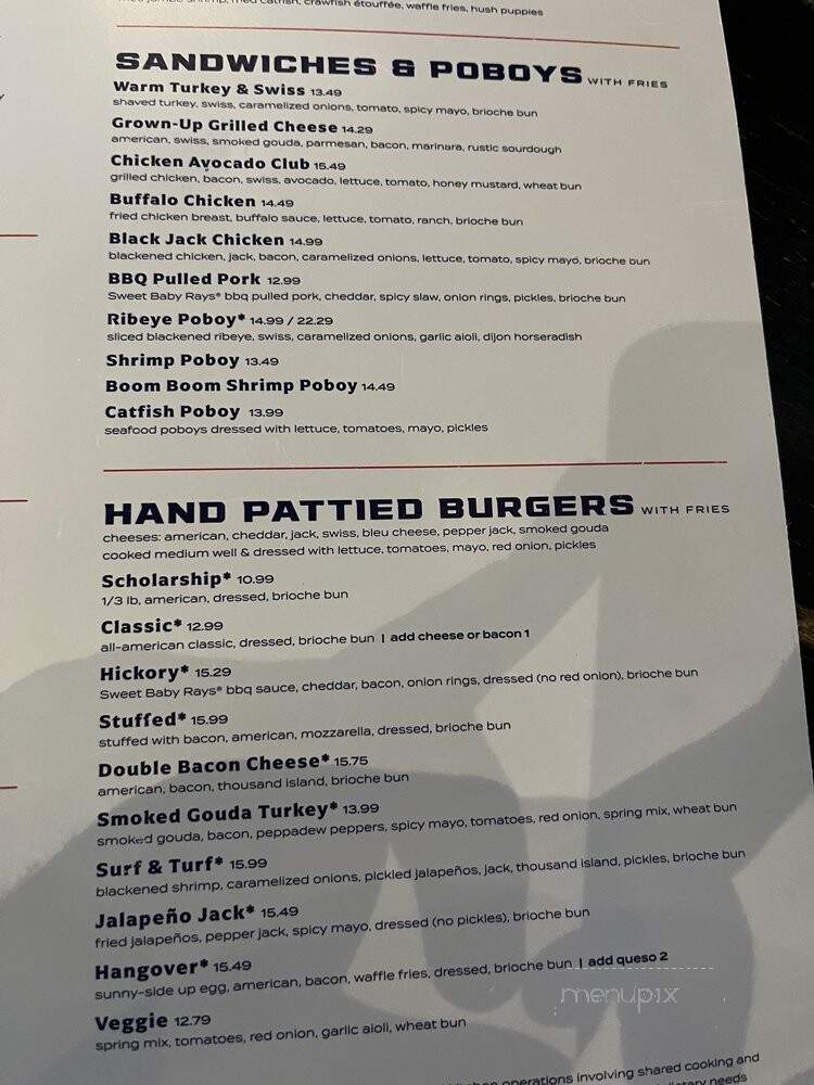 Walk-On's Sports Bistreaux - Birmingham, AL menu_pic