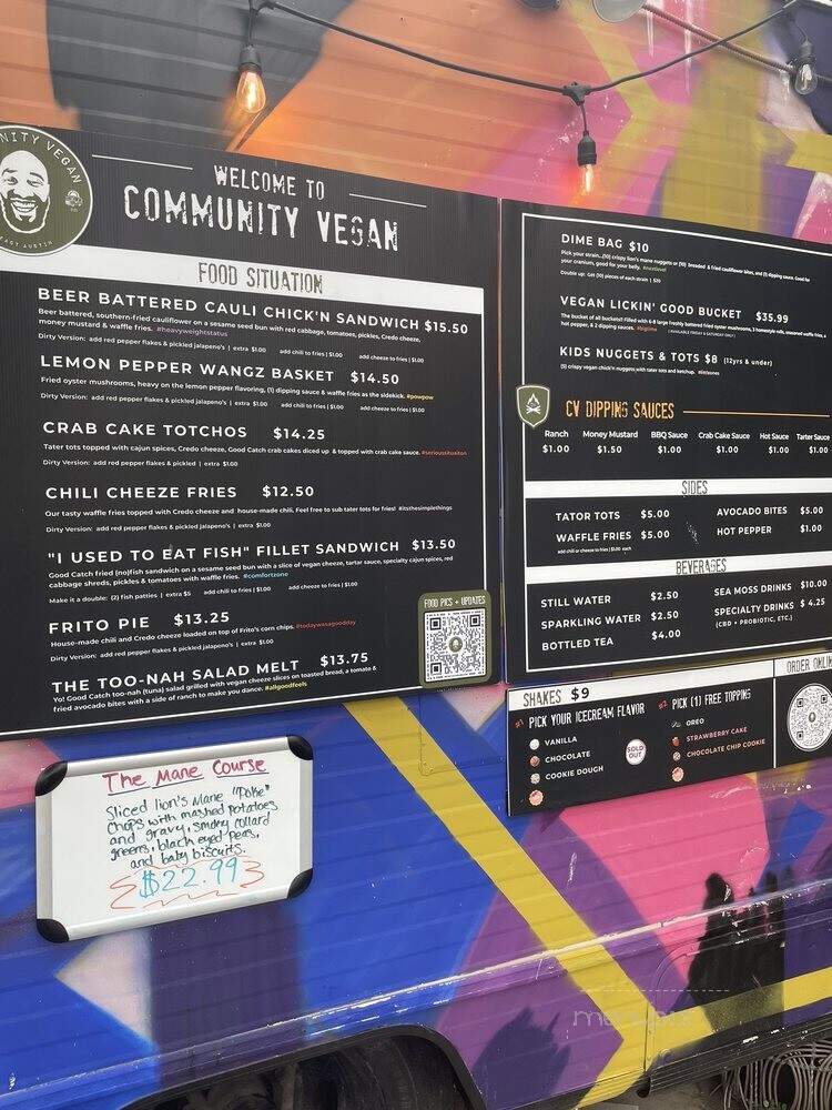 Community Vegan - Austin, TX menu_pic