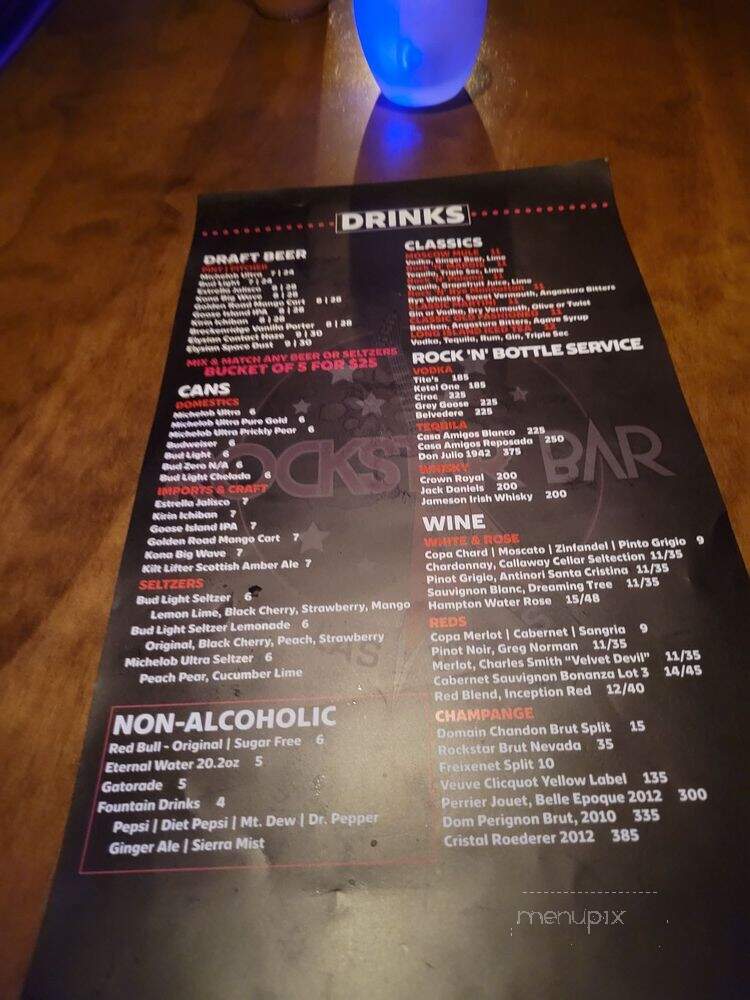 Rockstar Bar - Las Vegas, NV menu_pic