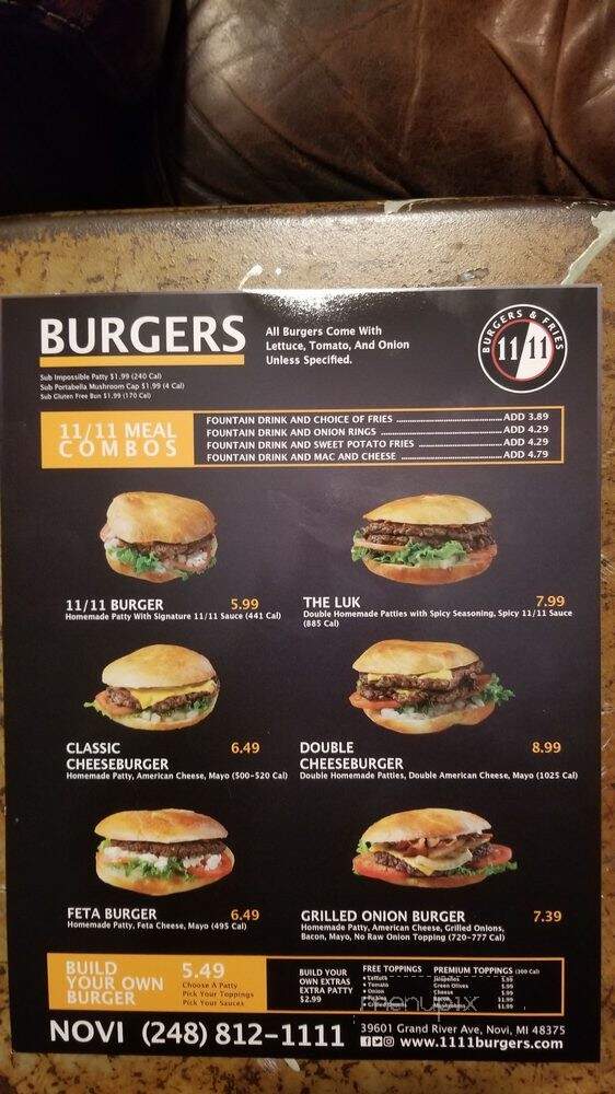 11/11 Burgers & Fries - Novi, MI