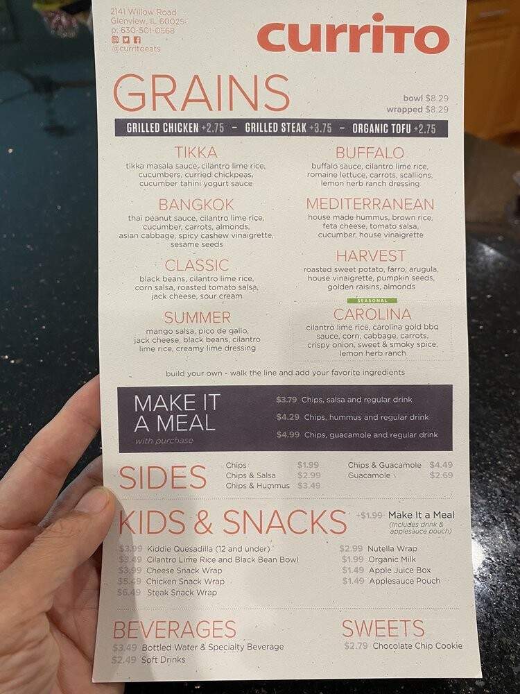 Currito - Glenview, IL menu_pic