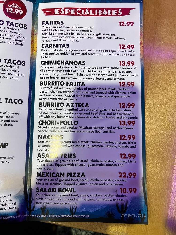 Real Taco Express - Troy, MI menu_pic