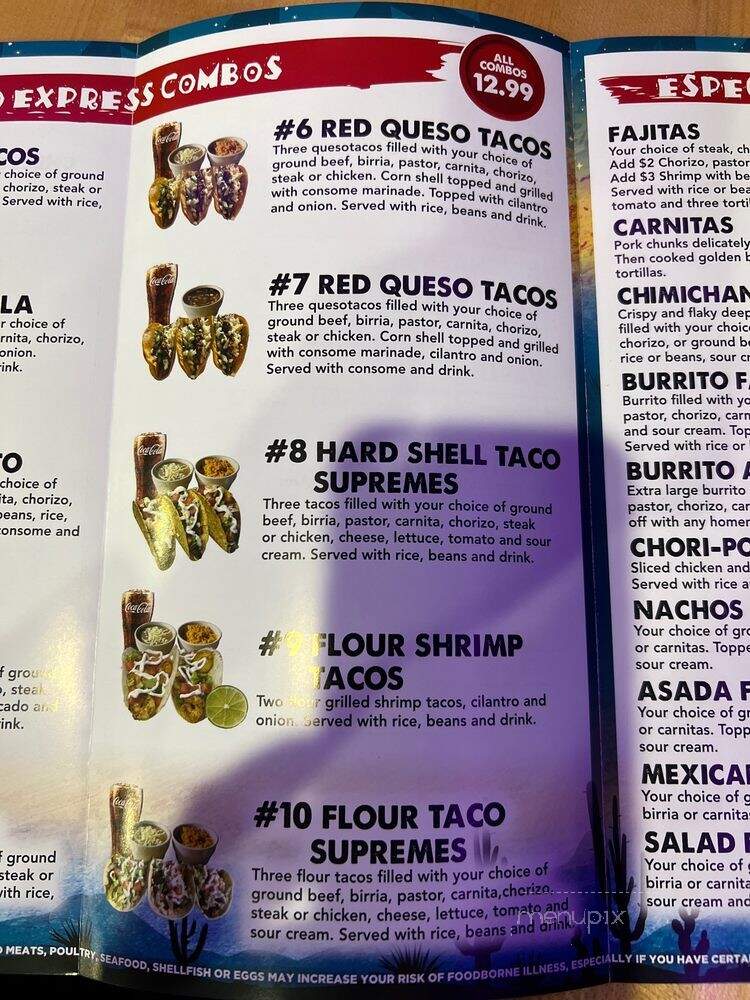 Real Taco Express - Troy, MI menu_pic
