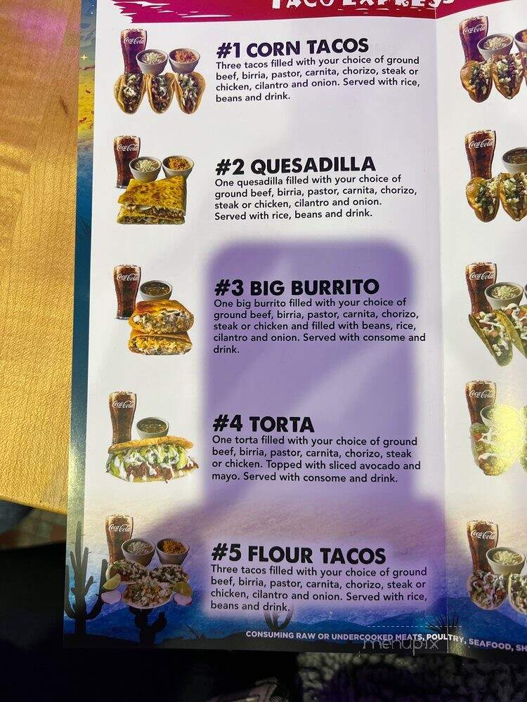 Real Taco Express - Troy, MI menu_pic