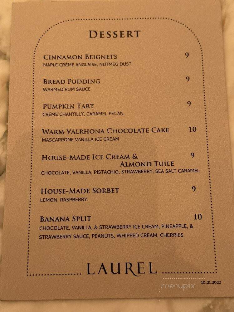 Laurel Brasserie & Bar - Salt Lake City, UT menu_pic