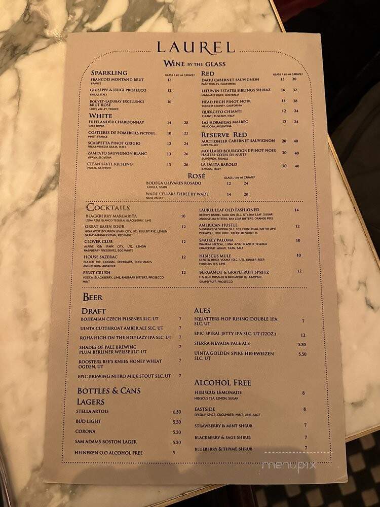 Laurel Brasserie & Bar - Salt Lake City, UT menu_pic